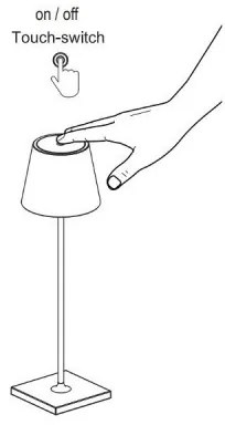 FARO 70776 - Lampada da tavolo touch per esterni TOC LED/2,2W/230V IP54