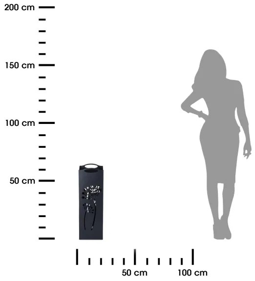 Portaombrelli in metallo INDUSTRIAL 60x21 cm nero