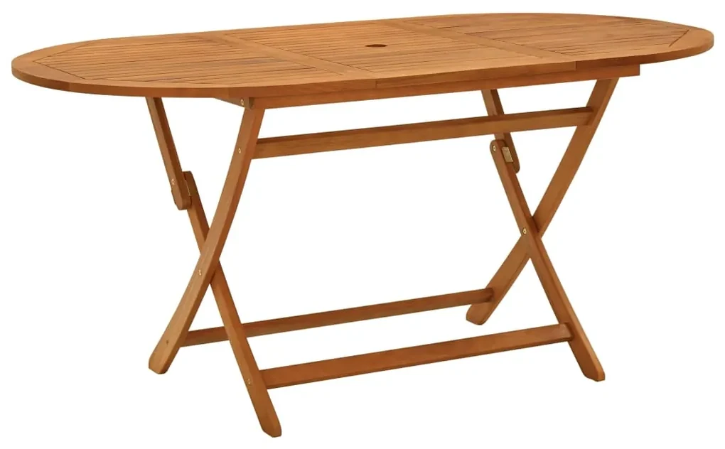 Tavolo da giardino pieghevole 160x85x75cm massello di eucalipto