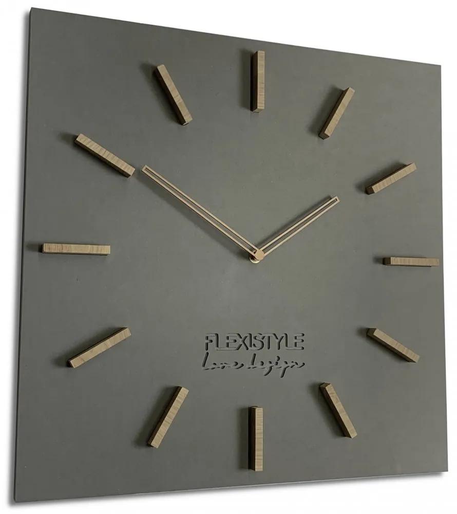 Grande orologio da parete in legno di colore grigio