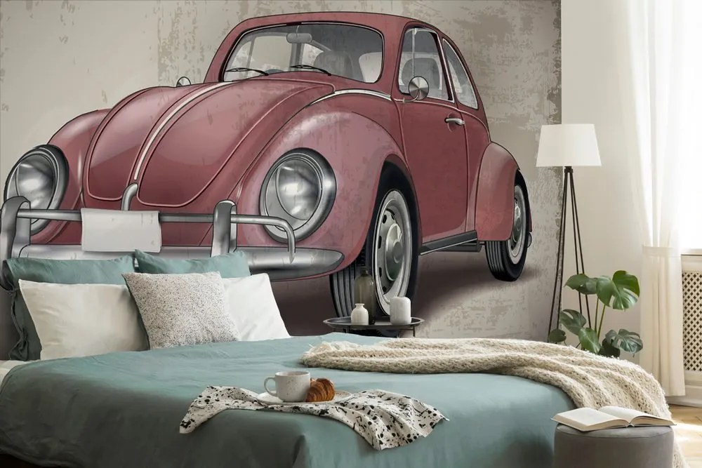 Carta da parati autoadesiva – Auto d'epoca rossa