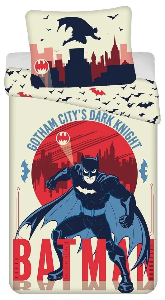 Set copripiumino e federa da bambini in cotone per letto singolo 140x200 cm Batman "Gotham's Knight" – Jerry Fabrics