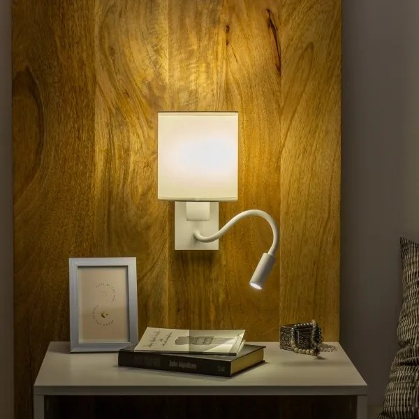 Brilagi - LED Lampada flessibile da muro NUBILA 1xE27/25W/230V + LED/3W bianco