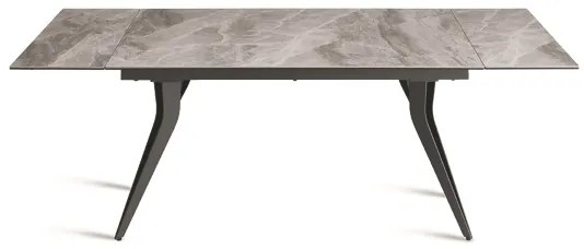 Tavolo allungabile 240 cm THOR con base metallo e piano effetto Marmo Grigio