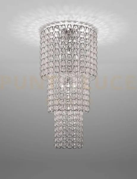 Giogali lampadadario a soffitto ca3 cristallo argento e cromo lucid...