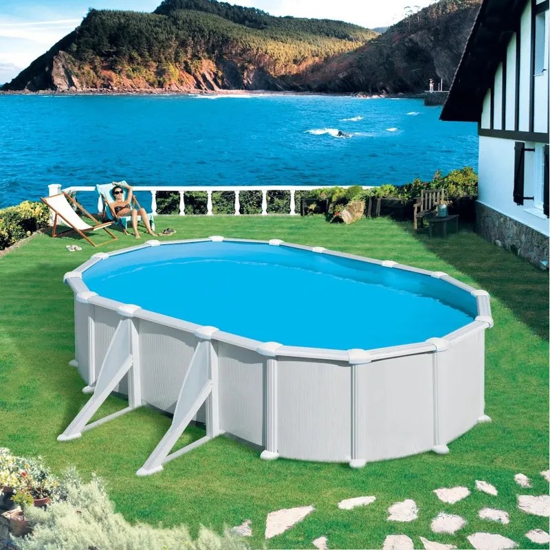 Piscina fuori terra rigida GRE KIT500QWET bianco L int 5 x 3 m