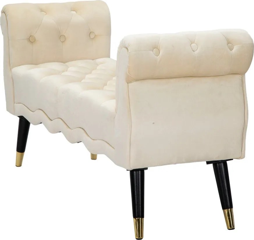 Panchina color crema con rivestimento in velluto Paris – Mauro Ferretti