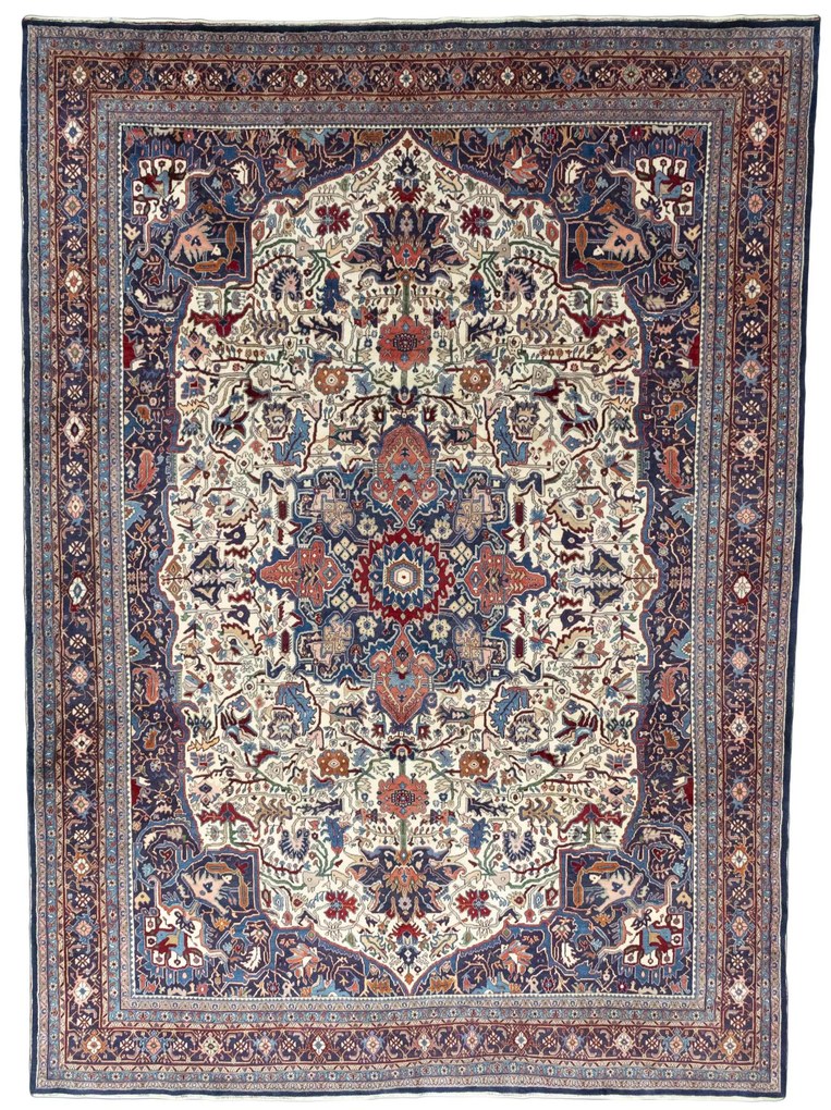 Bidjar Tappeto persiano 410x300 Beige (Iran) Annodato A Mano