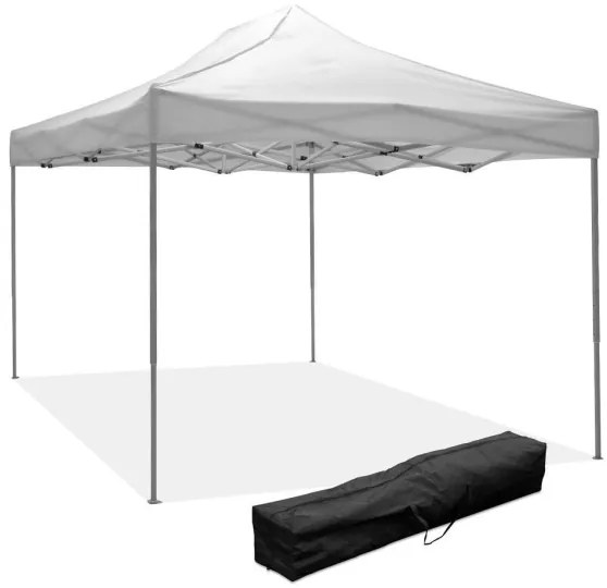 Gazebo richiudibile pieghevole 3 X 4,5 Bianco ricoperto in PVC impermeabile