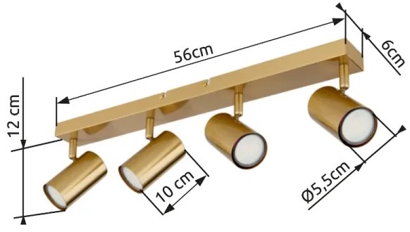 Globo 57911-4GO - Faretto ROBBY 4xGU10/35W/230V oro
