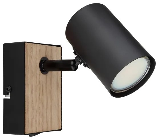 Globo 57911-1BW - Applique da parete orientabile ROBBY 1xGU10/25W/230V nero/marrone