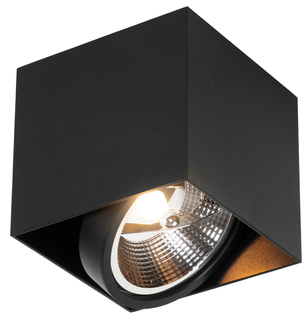 Faretto di design nero quadrato AR111 - Box