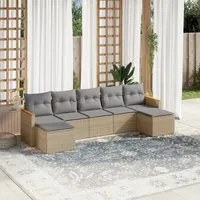 Set Divano da Giardino 7 pz con Cuscini Beige Misto Polyrattan 3226234