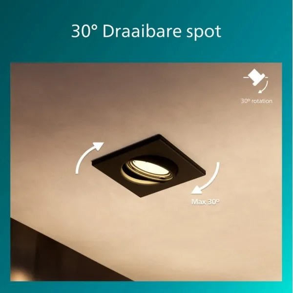 Philips - Set da 3 faretti da incasso PERIDOT 1xGU10/7W/230V nero