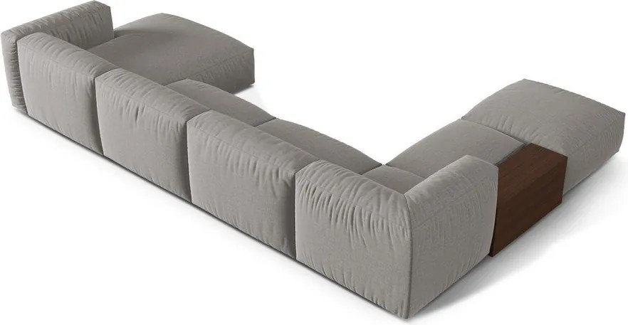 Divano angolare modulare grigio chiaro (angolo sinistro/U) Martina - Micadoni Home