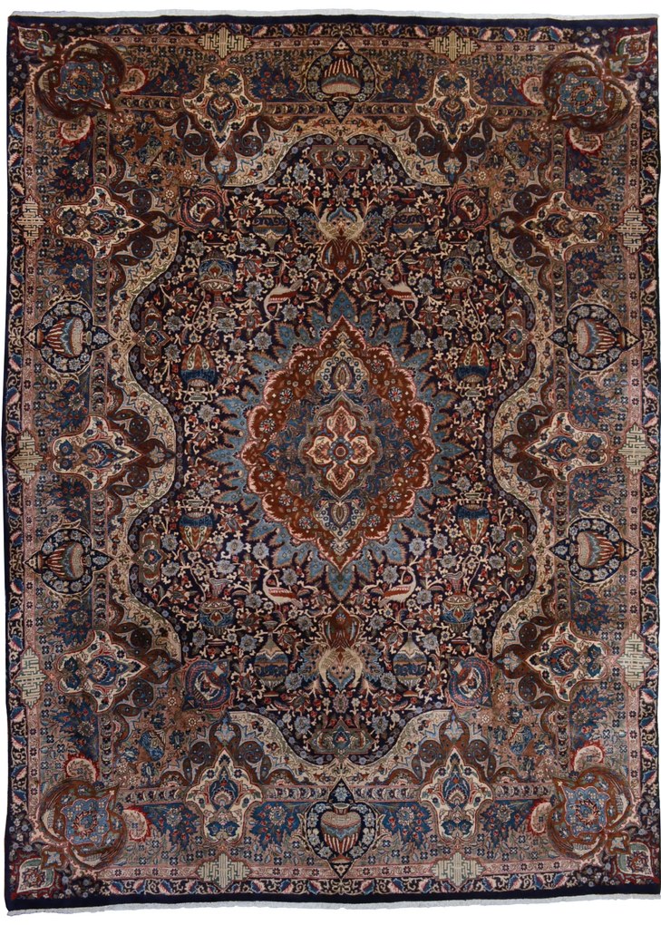 Kashmar Tappeto persiano 400 x 290 Blu (Iran) Annodato A Mano
