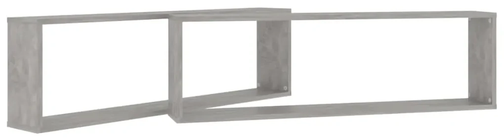 Mensole a cubo 2 pz grigio cemento 100x15x30 cm in truciolato