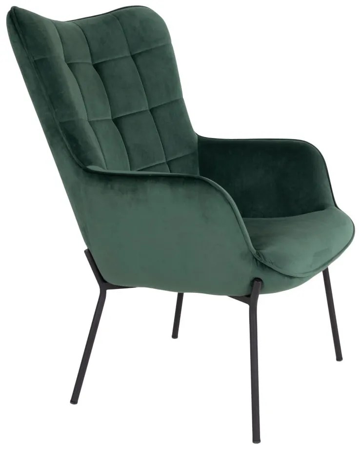 Poltrona verde con rivestimento in velluto Glasgow – Bonami Essentials