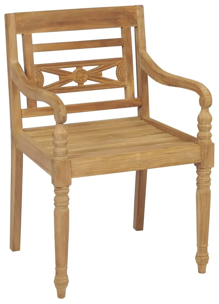 Sedie batavia 2 pz con cuscini beige in massello di teak