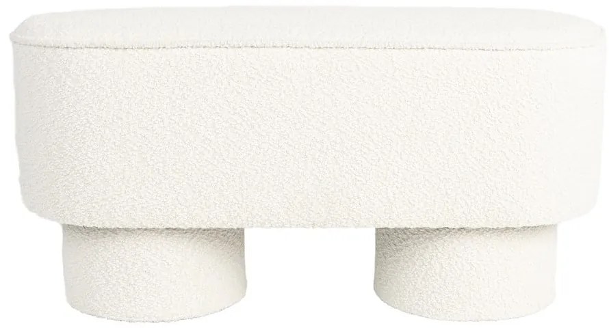Panchina bianca con rivestimento in bouclé Marcos – White Label