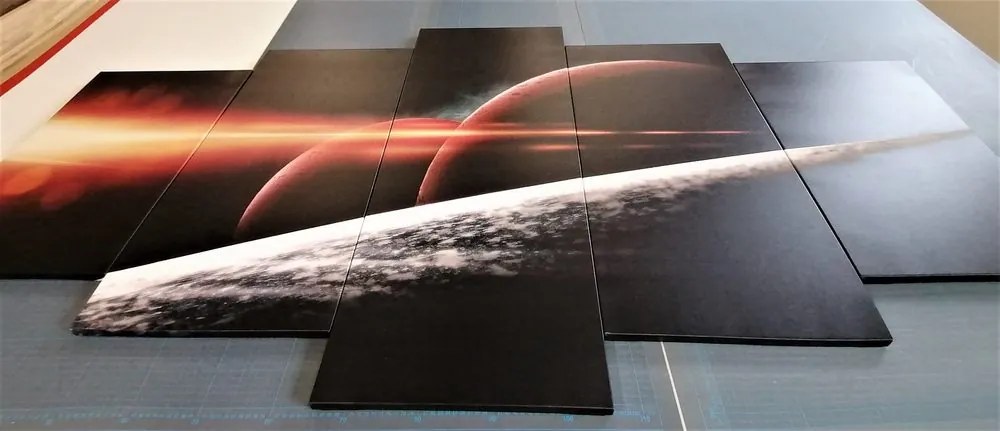Quadri 5 pezzi – Pianeti nella galassia