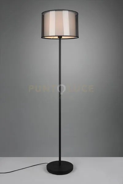 Burton piantana metallo nero paralume bianco e diffusore esterno tr...