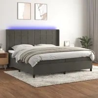 Letto a Molle con Materasso e LED Grigio Scuro 200x200 cm cod mxl 59027