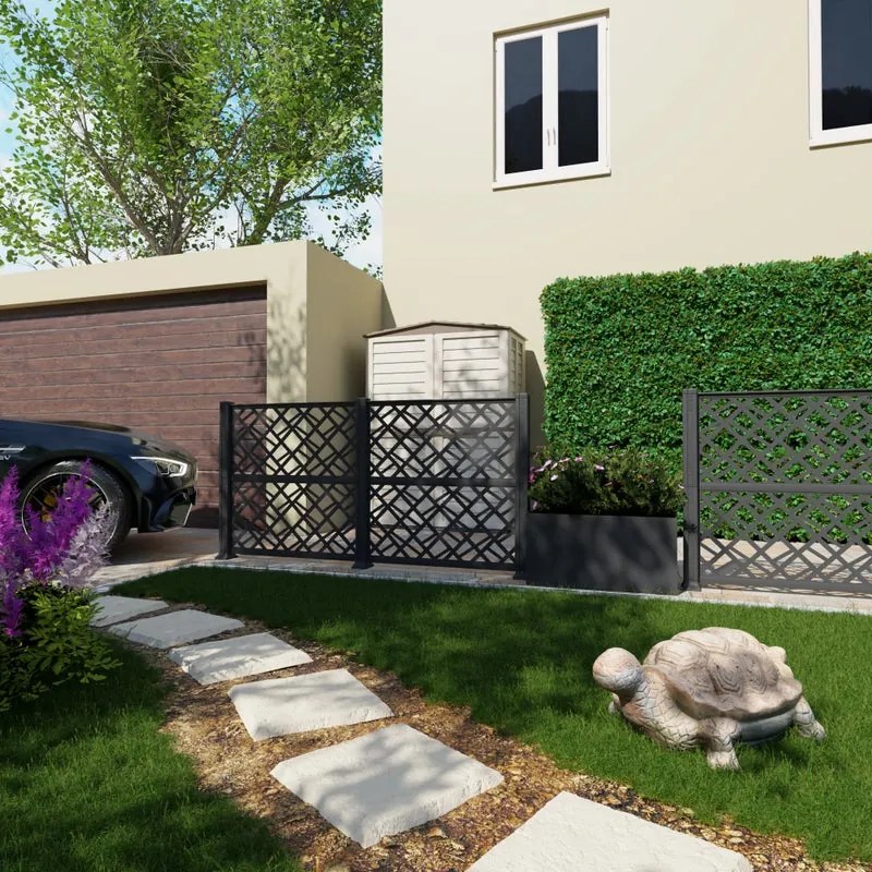 Recinzione lamellare in polipropilene grigio antracite Infinity, L 221 x H 111.6 cm