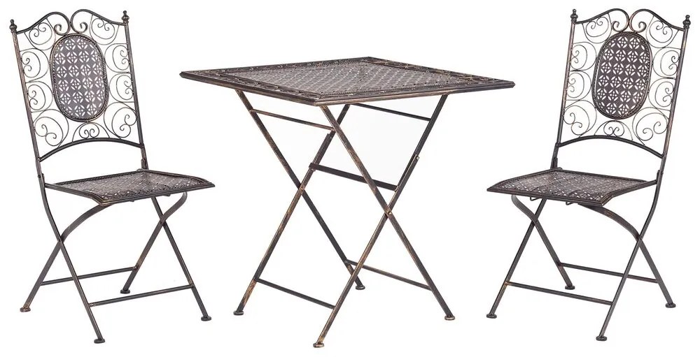 Set da balcone bistro in metallo nero BORMIO Beliani