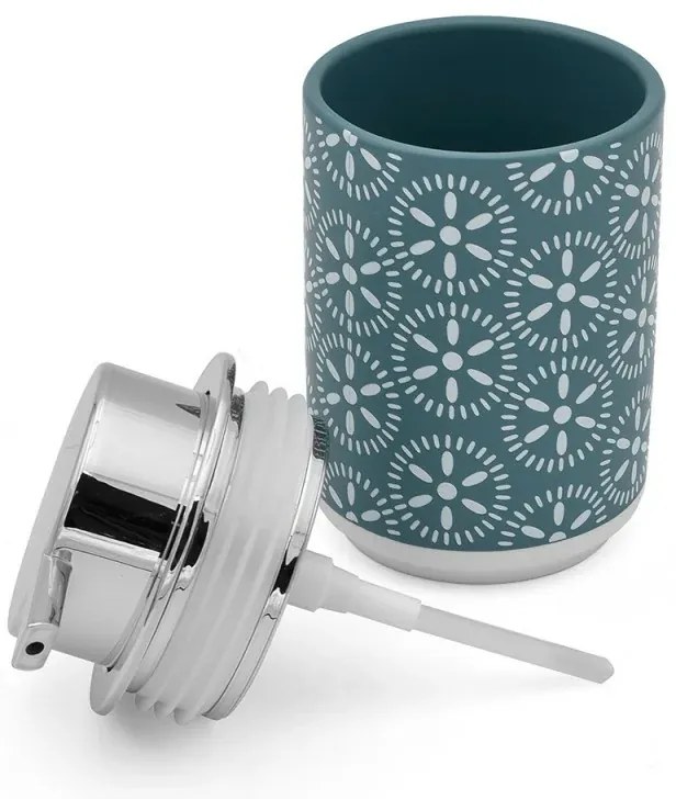 Set accessori bagno 3 pezzi da appoggio in ceramica turchese cobalto Circus