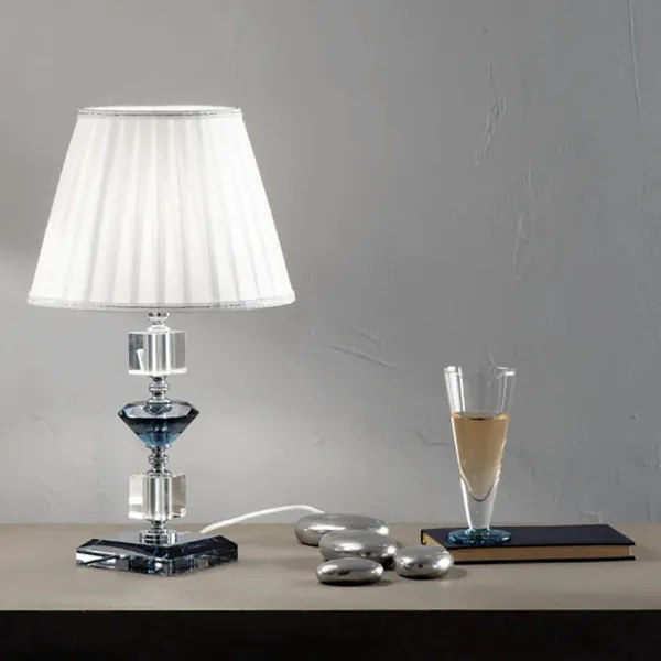 Lampada da tavolo GALA in vetro con dettagli in metallo Ottanio 25x47 cm