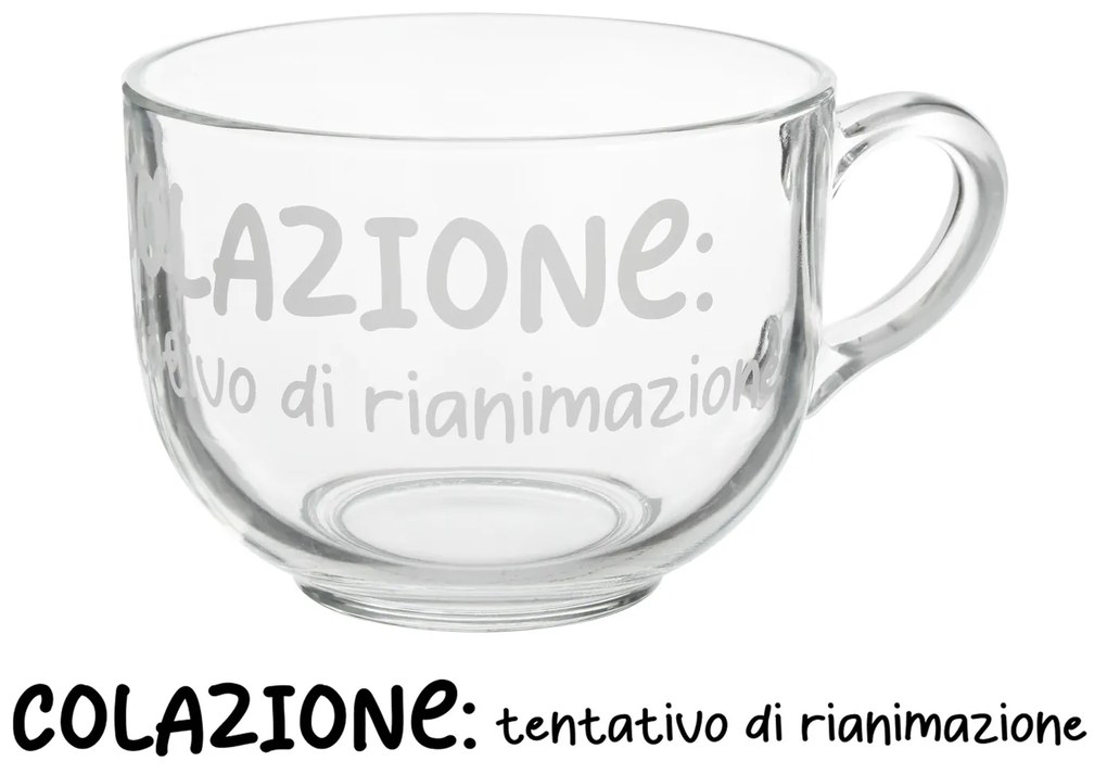 Tazza jumbo 700 ml scritta Colazione rianimazione