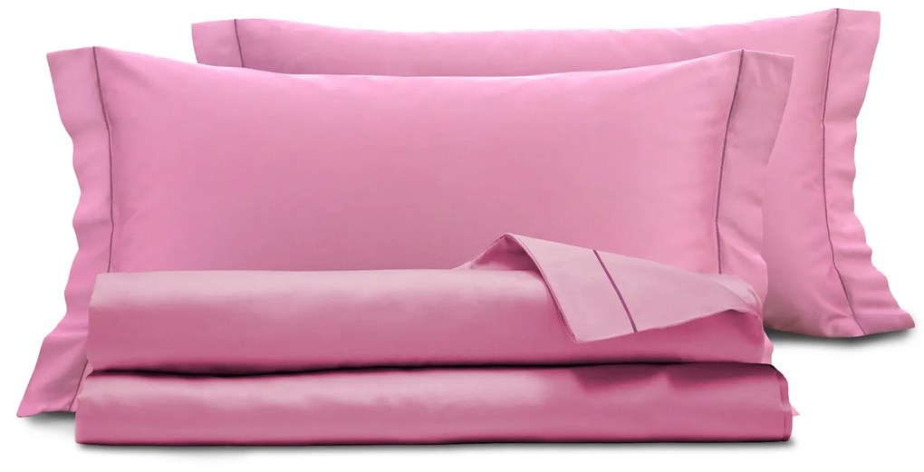 Completo letto matrimoniale raso rosa malva SmartDecoHome