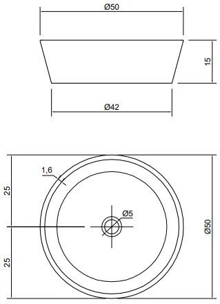 Antonio Lupi Pila11l Lavabo 15x50 cm in Pietra Luna