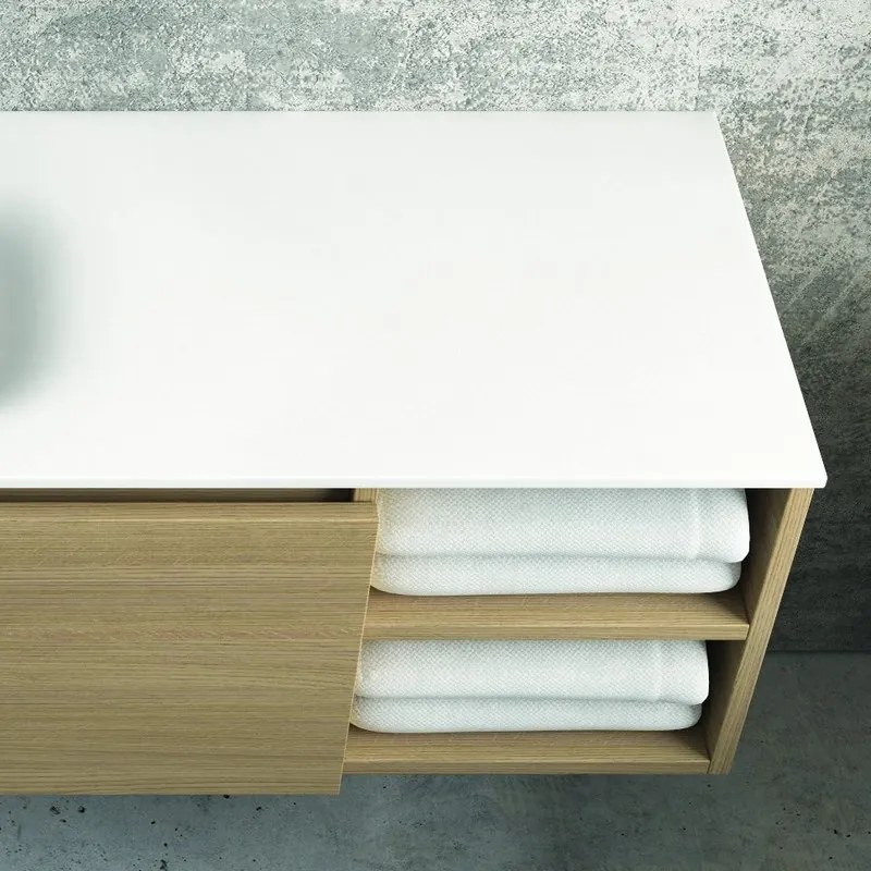 Mobile bagno 135 cm con lavabo incasso e vano a giorno a destra SP-135ED - KAMALU