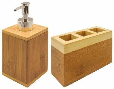 Set da Bagno DKD Home Decor Naturale Bambù 13 x 5 x 9 cm