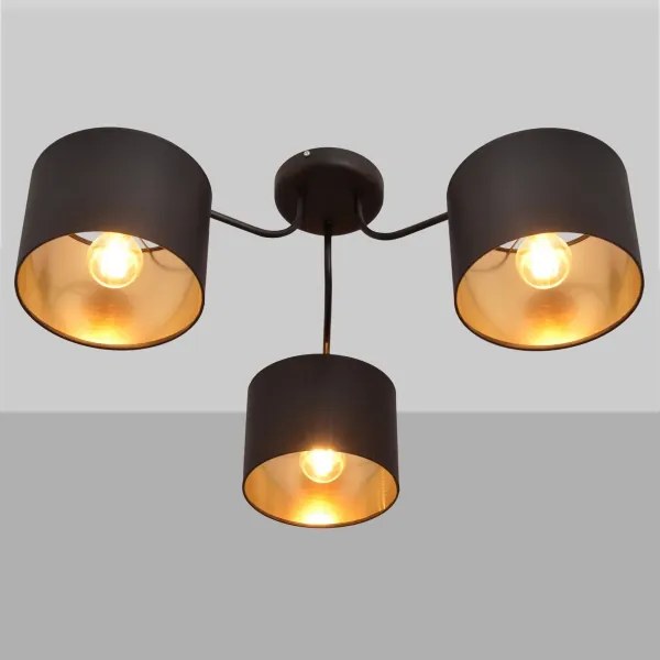 Lampadario a plafone ALBA 3xE27/15W/230V nero/dorato