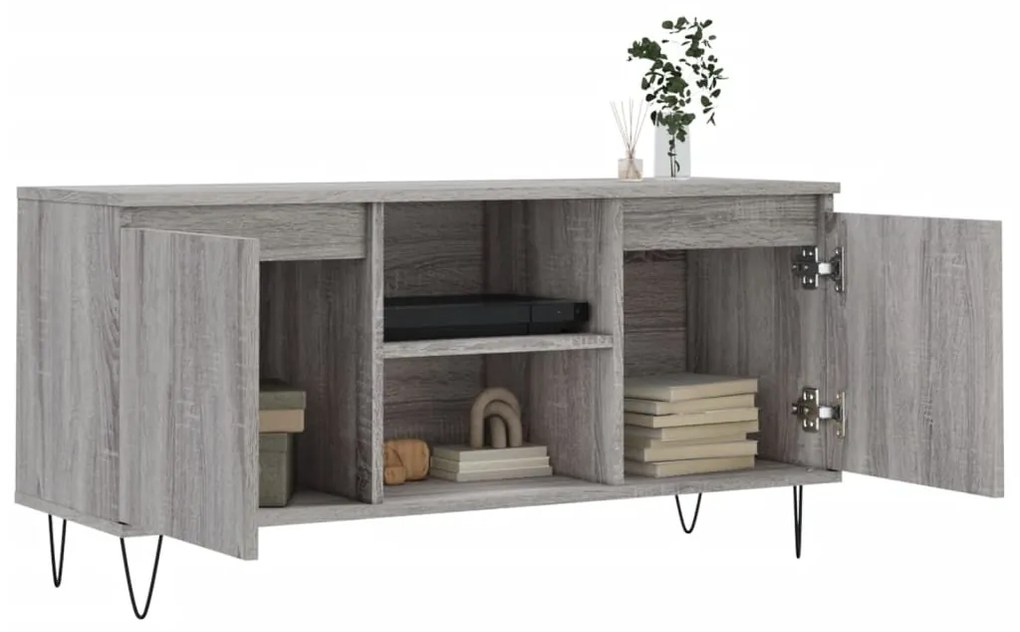 Mobile porta tv grigio sonoma 104x35x50 cm in legno multistrato