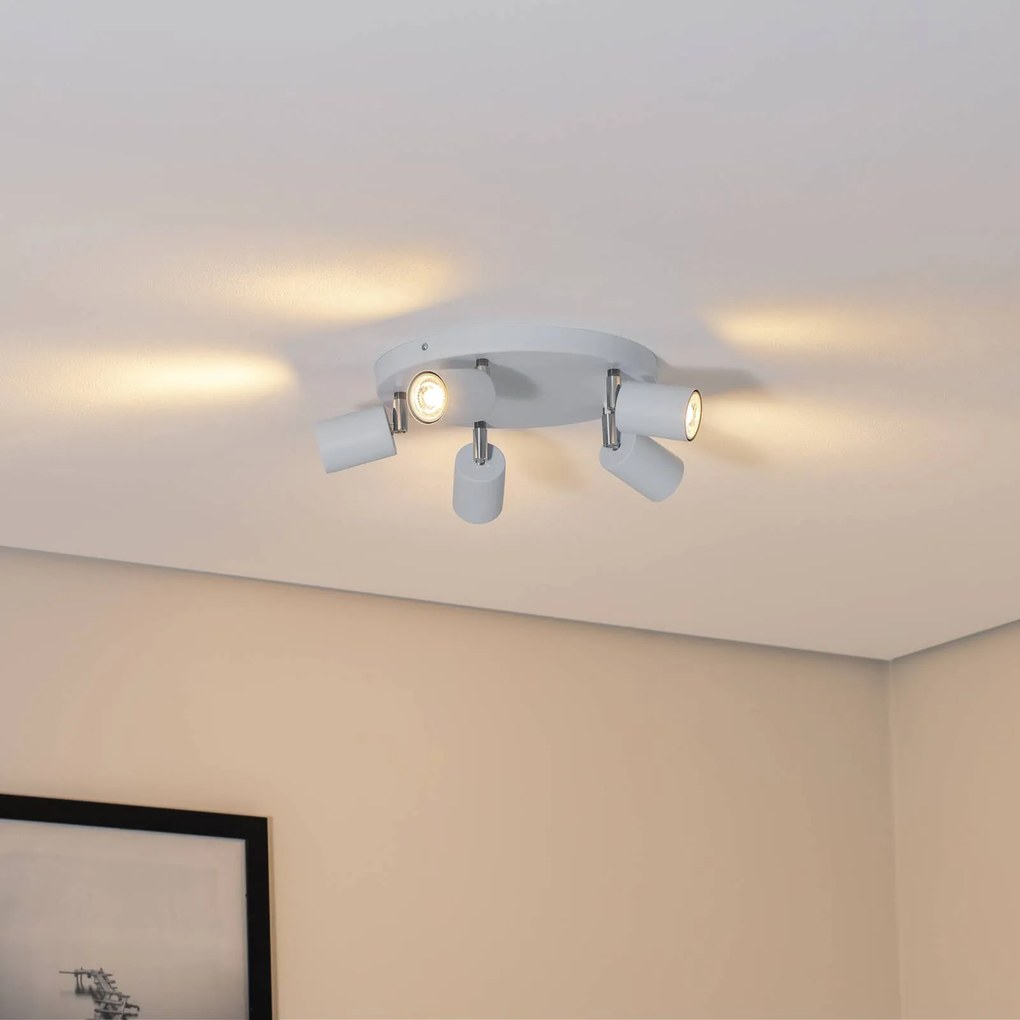 Luminex Faretto da soffitto Fun, azzurro, Ø 30 cm, orientabile, GU10