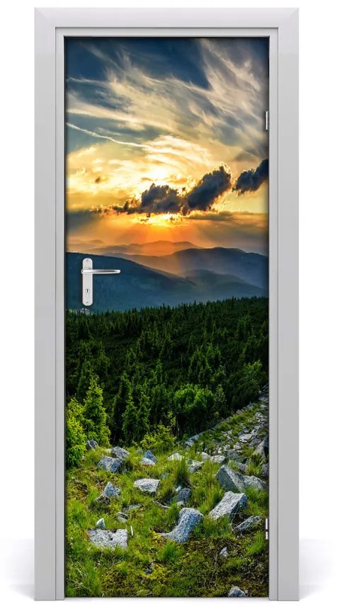 Adesivo per porta interna Panorama delle montagne 85x205 cm