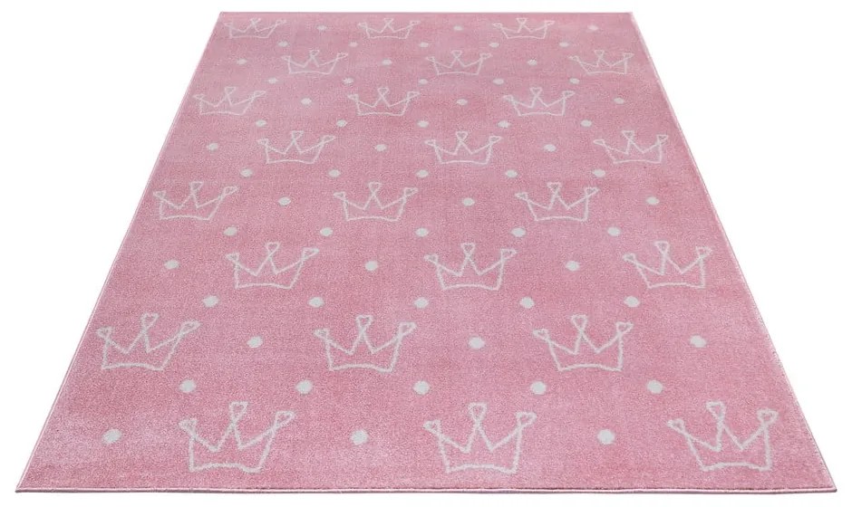 Tappeto rosa per bambini 160x235 cm Crowns - Hanse Home
