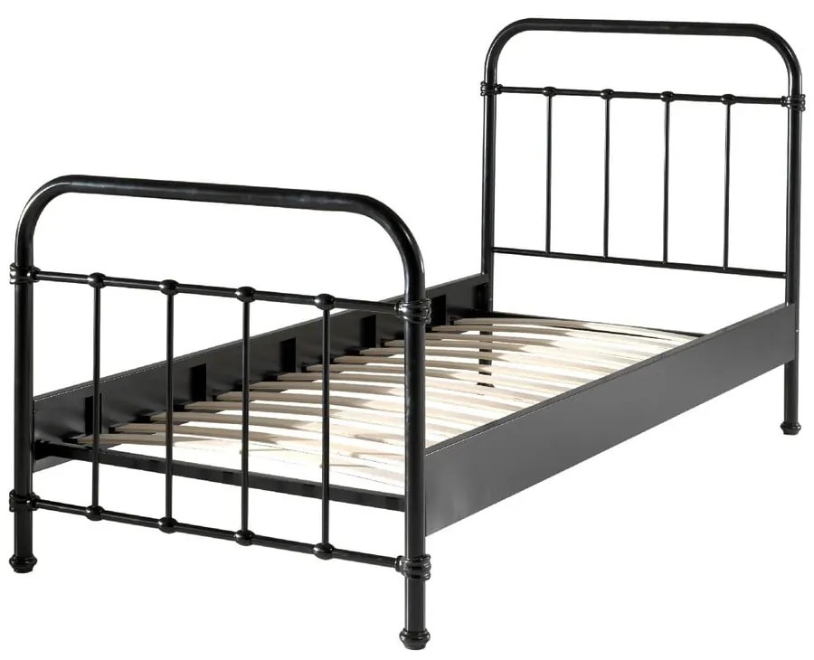 Letto per bambini in metallo nero , 90 x 200 cm New York - Vipack