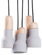 Lampada a sospensione a grappolo a 5 luci in cemento colore grigio stile moderno industriale