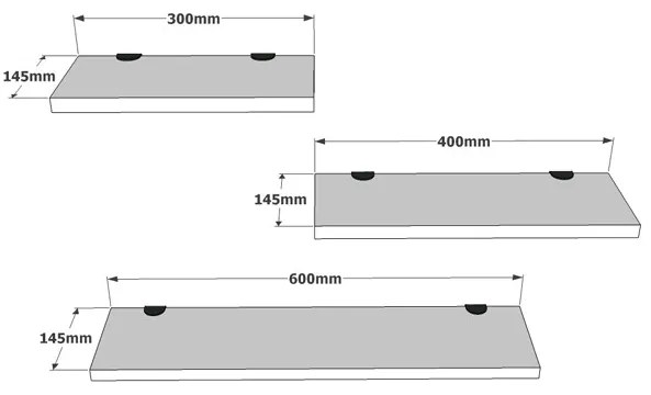 Set 3 Mensole A Parete Effetto Legno Rovere Spessore 18 mm Flying