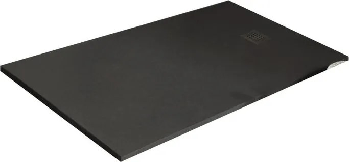 Piatto doccia in resina Strato nero L 90 x L 80 x H 2.5 cm opaco effetto pietra