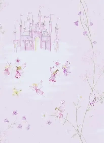 Fairy Castle - Kindertapete von Sanderson - Pink