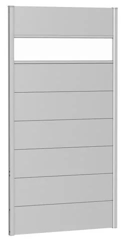 Frangivista con vetro in acciaio metallizzato alluminio BIOHORT L 96 x H 182 cm, spessore 44 mm