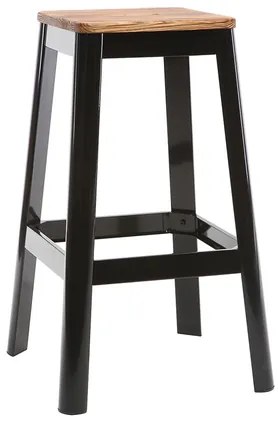 Sgabello da bar design nero H75cm NICK