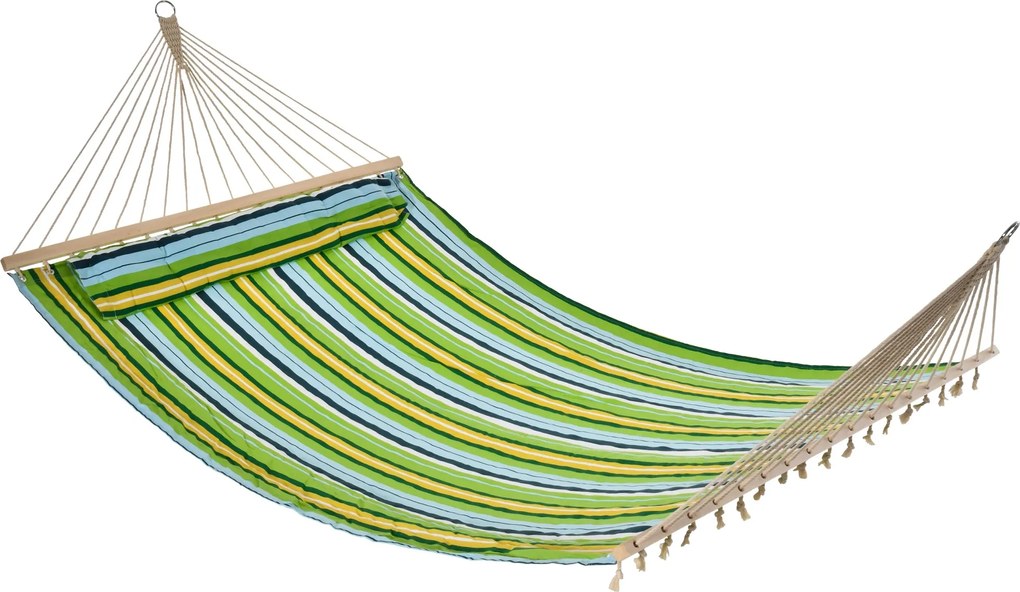 Amaca da Giardino 2 Posti 400x140 cm con Cuscino in Tessuto Multicolore...