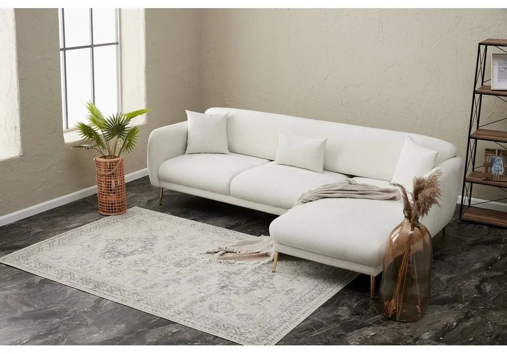 Divano angolare bianco (con penisola a destra/con chaise lounge) Simena – Balcab Home
